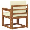 vidaXL Canapea de exterior Lemn de acacia solid și poliester natural