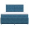 vidaXL Pat box spring cu saltea, albastru, 180x200 cm, catifea