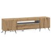 vidaXL Cabinet TV cu LED Stejar Artizanal Lemn prelucrat