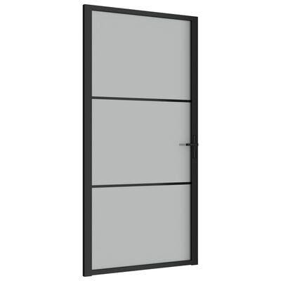 vidaXL Ușă de interior, 102,5x201,5 cm, Negru, sticlă mată și aluminiu