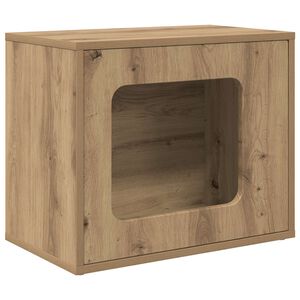 vidaXL Casa pentru pisici Stejar artizanal 51 x 30 x 42,5 cm