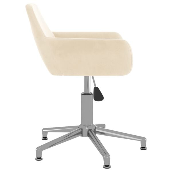 vidaXL Scaun de bucătărie pivotant, crem, catifea