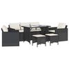 vidaXL Set mobilier de grădină cu perne, 6 piese, negru, poliratan