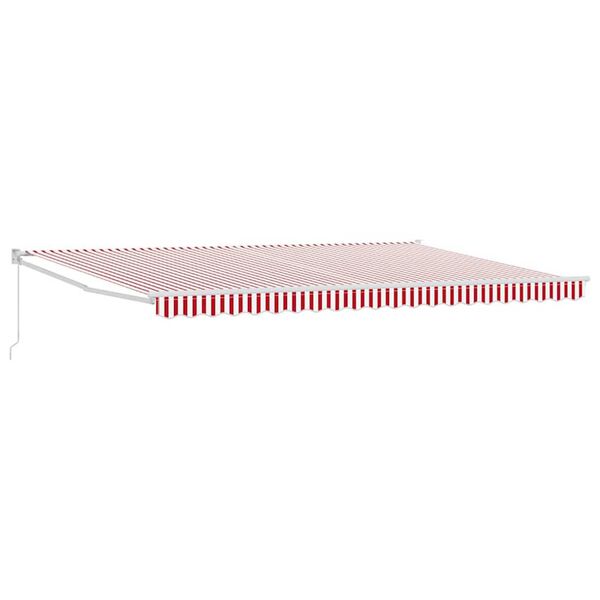 vidaXL Cortina Retractabilă Roșu și Alb 500 × 300 cm Stofă și Metal