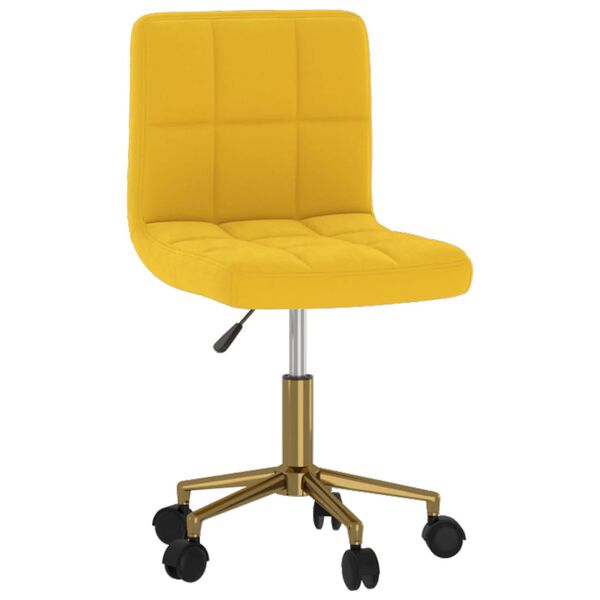 vidaXL Scaune de bucătărie pivotante 4 buc. catifea galben muștar