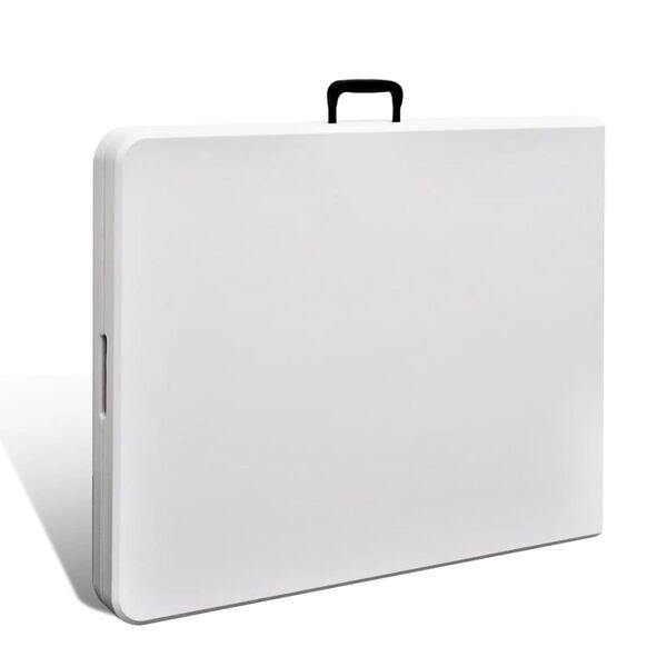vidaXL Masă de grădină pliabilă, alb, 180x75x74 cm, HDPE