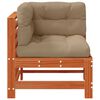 vidaXL Sofa de colț pentru grădină Lemn masiv de pin Maro Ceară