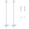 vidaXL Ancoră de Păm&acirc;nt 2 buc. &Oslash;10 x 50 cm Metal Galvanizat Argintiu