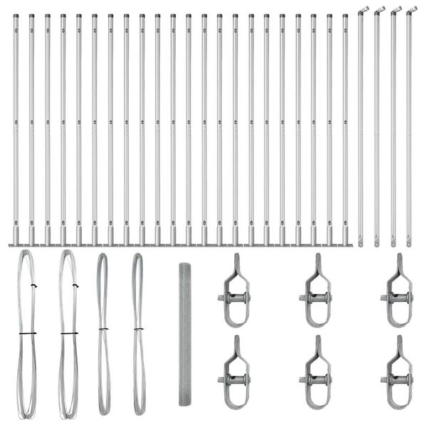 vidaXL Îngrădire cu stâlpi Argintiu 1.4 x 50 m Oțel