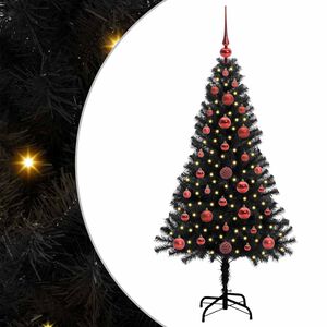 vidaXL Brad de Crăciun Negru 120 cm PVC