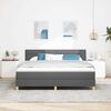 vidaXL Pat boxspring cu saltea Gri &icirc;nchis 180 x 200 cm țesătură