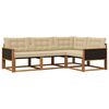 vidaXL Set de canapele de exterior cu pernă 4 pcs Natural și Bej