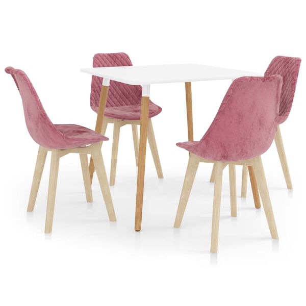 vidaXL Set de masă, 5 piese, roz