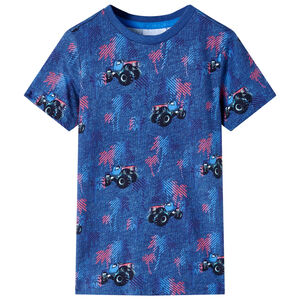 vidaXL Tricou de copii, albastru &icirc;nchis melanj 104