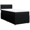 vidaXL Pat box spring cu saltea, negru, 100x200 cm, textil