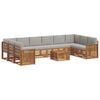 vidaXL Set de canapele de exterior 11 buc. Gri natural și deschis