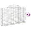 vidaXL Coșuri gabion arcuite 2 buc, 200x30x120/140 cm, fier galvanizat