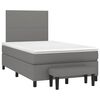 vidaXL Pat box spring cu saltea, maro &icirc;nchis, 120x190 cm, textil