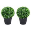 vidaXL Plante artificiale cimișir cu ghiveci, 2 buc. verde 32 cm minge