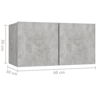 vidaXL Dulap TV suspendat, gri beton, 60x30x30 cm