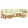 vidaXL Set de canapele de exterior 6 pcs Alb și crem Poliester