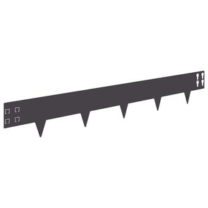 vidaXL Margine pentru gazon 30 pcs 100 x 15 cm Oțel Negru