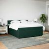 vidaXL Pat box spring cu saltea, verde &icirc;nchis, 200x200 cm, catifea