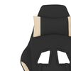 vidaXL Scaun de gaming cu masaj, negru și crem, material textil