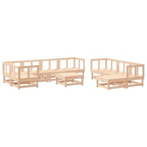 vidaXL Set mobilier de grădină, 10 piese, lemn masiv de pin