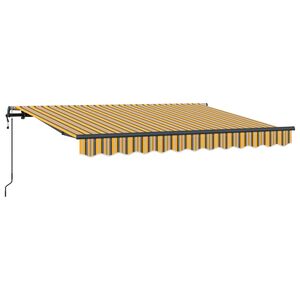 vidaXL Copertină retractabilă Galben și gri 250 x 200 cm țesătură