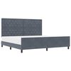 vidaXL Pat cu arcuri cu headboard Gri &icirc;nchis 200 x 200 cm Catifea