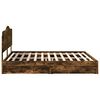 vidaXL Pat cu storage Stejar fumuriu 180 x 200 cm Lemn compozit