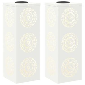 vidaXL Lumină LED Solară pentru Alei 2 buc. Alb cald 18 x 18 x 50 cm