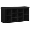 vidaXL Bancă pentru pantofi cu raft Stejar Negru 102 x 32 x 50 cm