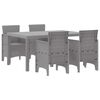 vidaXL Set de masă pentru grădină 5 pcs Gri deschis Ratan Polt