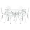 vidaXL Set de masă pentru grădină 7 buc. Alb Aluminiu