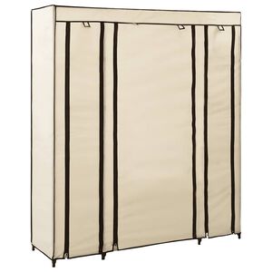 vidaXL Șifonier cu bare și compartimente, crem, 150x45x176 cm, textil