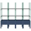 vidaXL Jardinieră de grădină cu spalier, albastru gri, 160x40x142,5 cm, PP