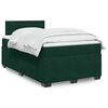 vidaXL Pat box spring cu saltea, verde &icirc;nchis, 120x200 cm, catifea