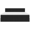 vidaXL Pat cu storage cu saltea Negru 160 x 200 cm Catifea