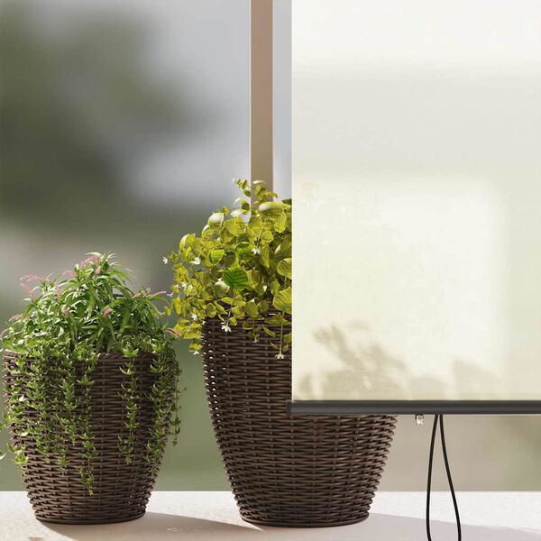 vidaXL Jaluzea Rulou de Exterior Dungi Crem 220 x 250 cm țesătură