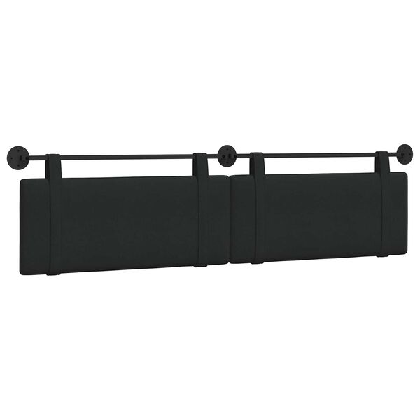 vidaXL Cap de pat suspendat Pe perete Negru 210 x 55 x 5 cm țesătură