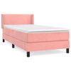 vidaXL Pat box spring cu saltea, roz, 100x200 cm, catifea