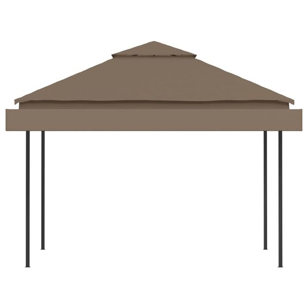 vidaXL Pavilion extinsii duble acoperiș gri taupe 3x3x2,75 m 180 g/m²