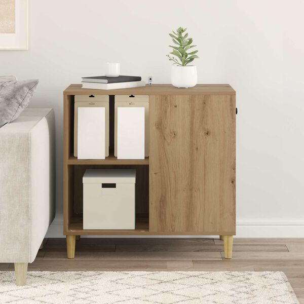 vidaXL Casa pentru pisici Stejar artizanal 72 x 42.5 x 70 cm