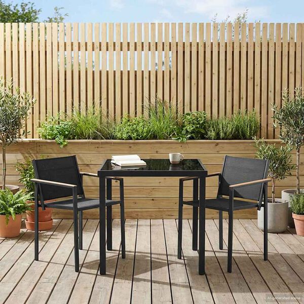 vidaXL Set de Mobilier pentru Exterior 3 pcs Negru și antracit