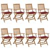 vidaXL Scaune de grădină pliabile cu perne, 8 buc., lemn masiv acacia