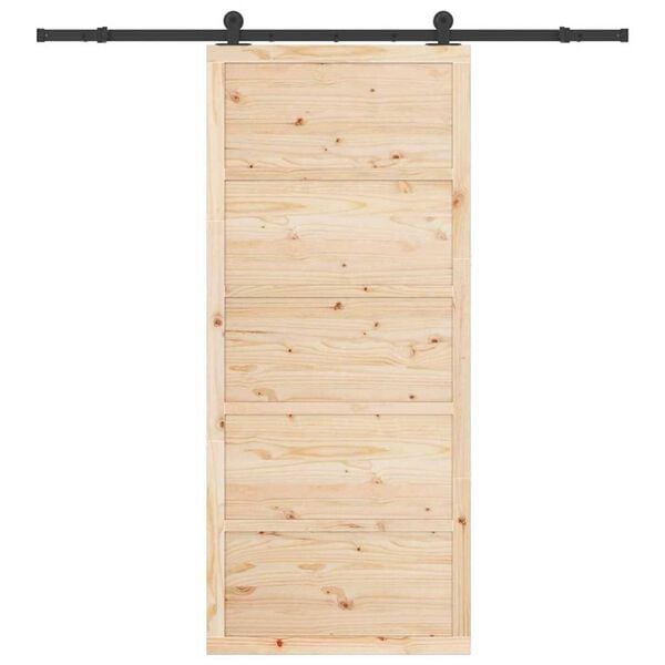 vidaXL Ușă glisantă natural 90 x 208 cm Lemn de pin masiv