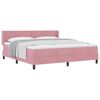 vidaXL Pat cu arcuri cu headboard Manual Roz 200 x 180 cm Catifea