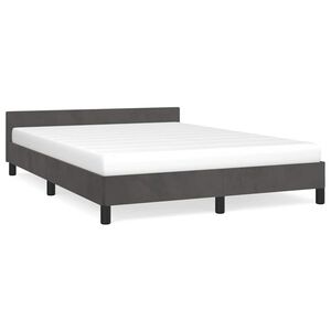 vidaXL Cadru de pat fără saltea, gri &icirc;nchis, 140x190 cm, catifea